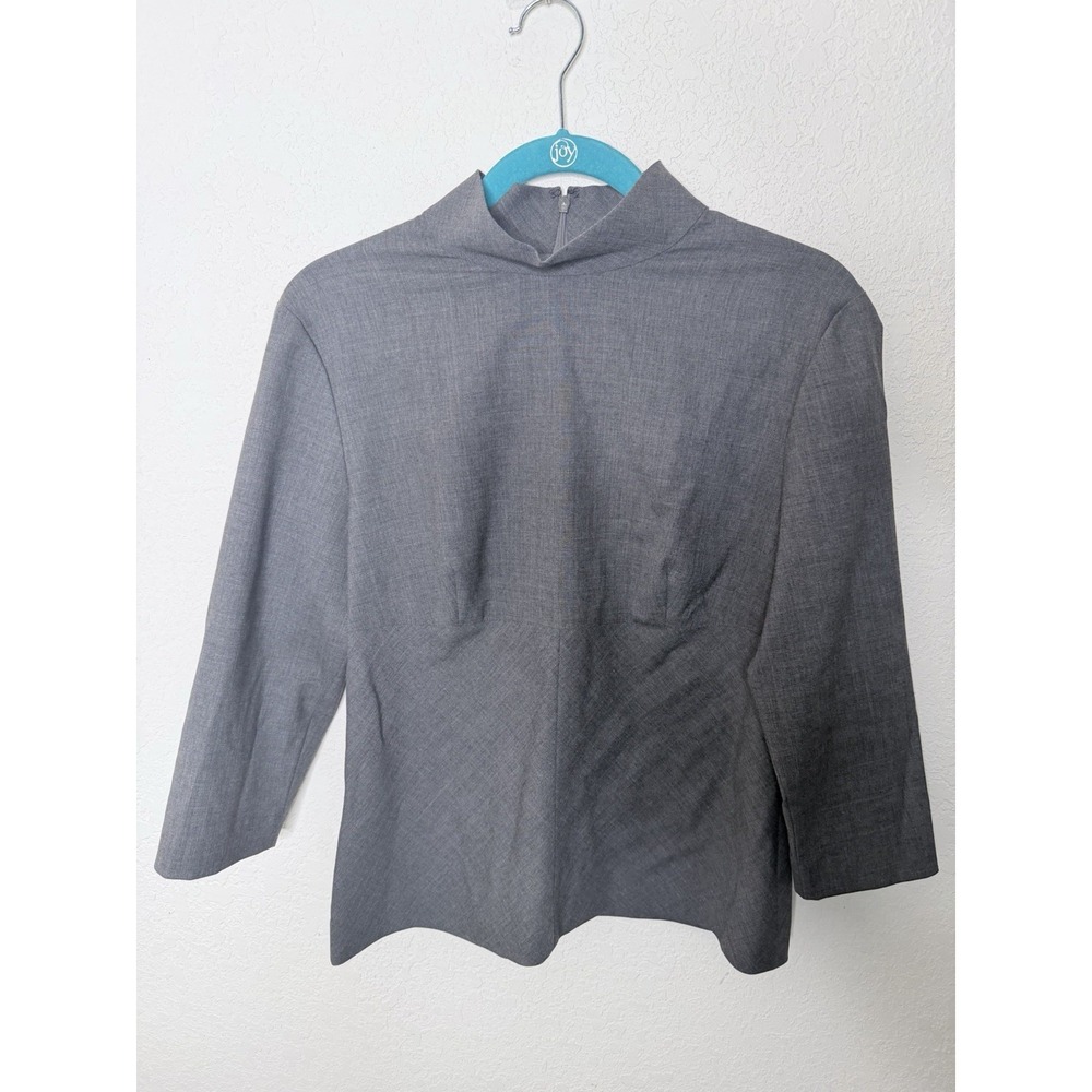 Finity Studio Wool Blend Blouse Size 10 Gray Office Career Wear‎